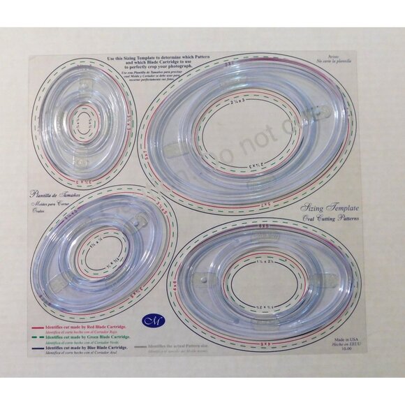 Creative Memories Cutting Patterns Sizing Template 4 Ovals Crafts Photos - Picture 1 of 2